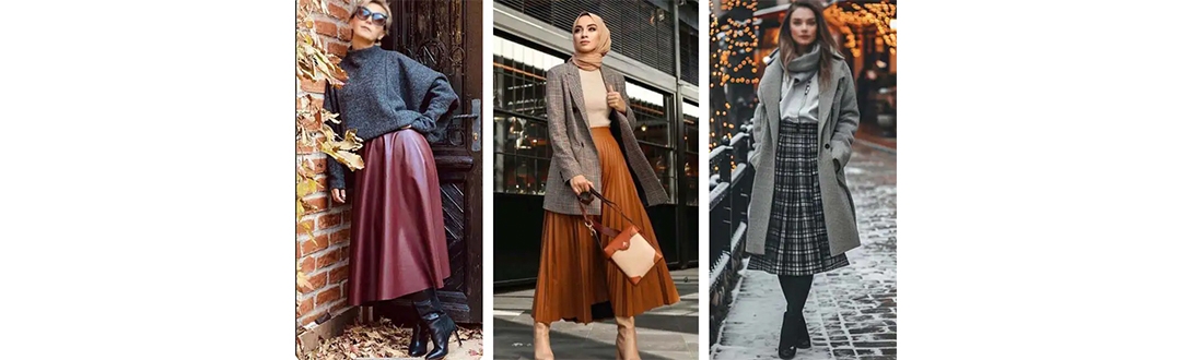 ست دامن پاییزی با بوت 