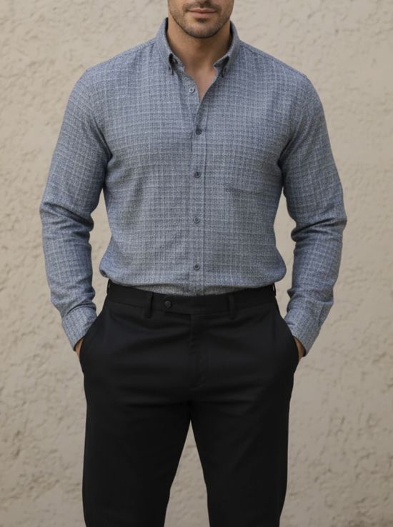 پیراهن مردانه پشمی حصیری