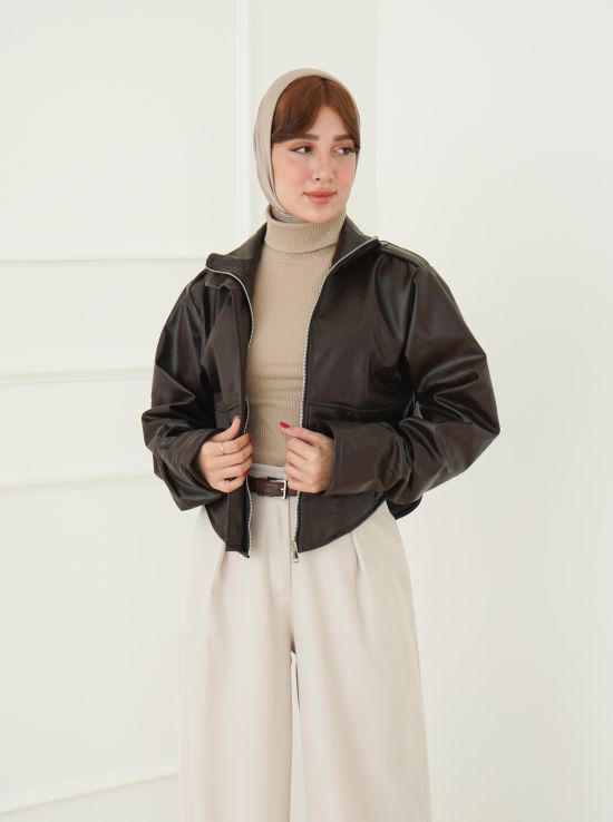 کت چرم کوتاه ماهور