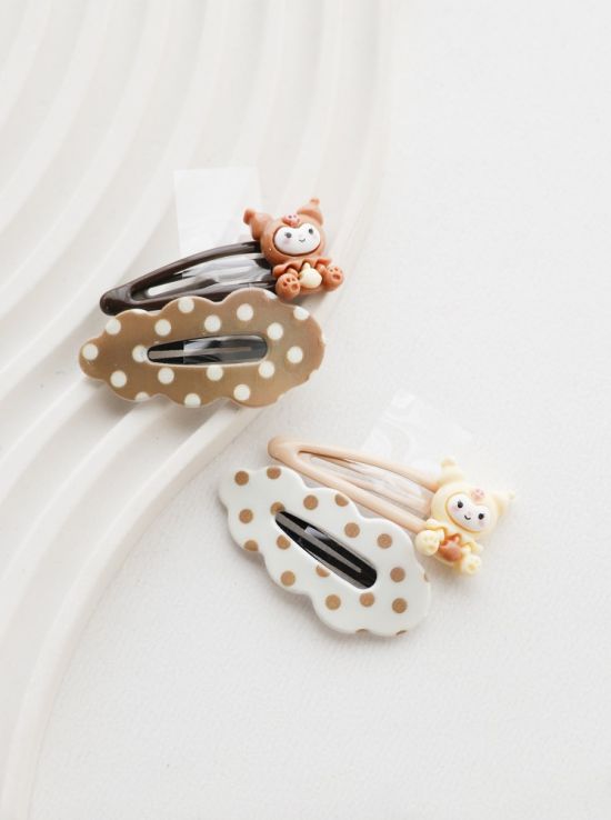 گیره جفتی خال خالی کرومی | هیبا