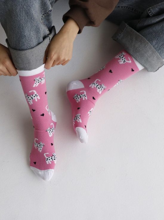 جوراب زنانه چتیک مدل گربه قلبی | هیبا