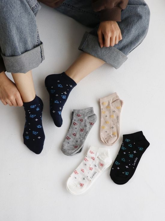 جوراب مچی پنبه لامیل پروانه | هیبا