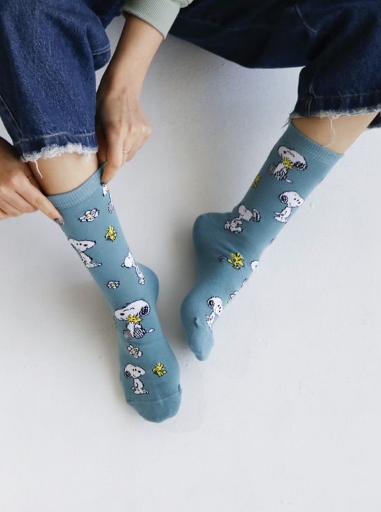 جوراب زنانه چتیک مدل اسنوپی خوشحال | هیبا