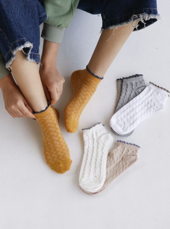 جوراب مچی پنبه لامیل لبه دالبری | هیبا