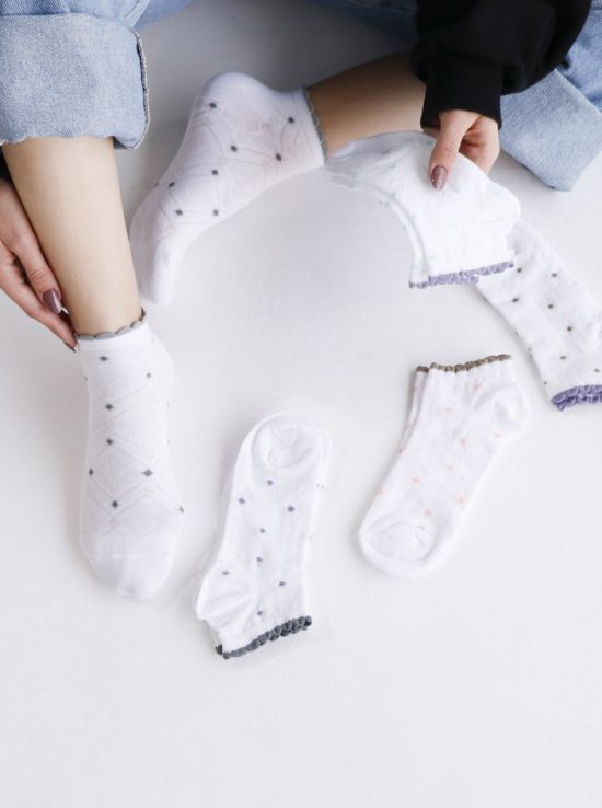 جوراب مچی پنبه لامیل خالدار | هیبا