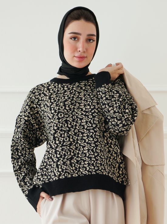 بلوز بافت پلنگی مرسانا | هیبا