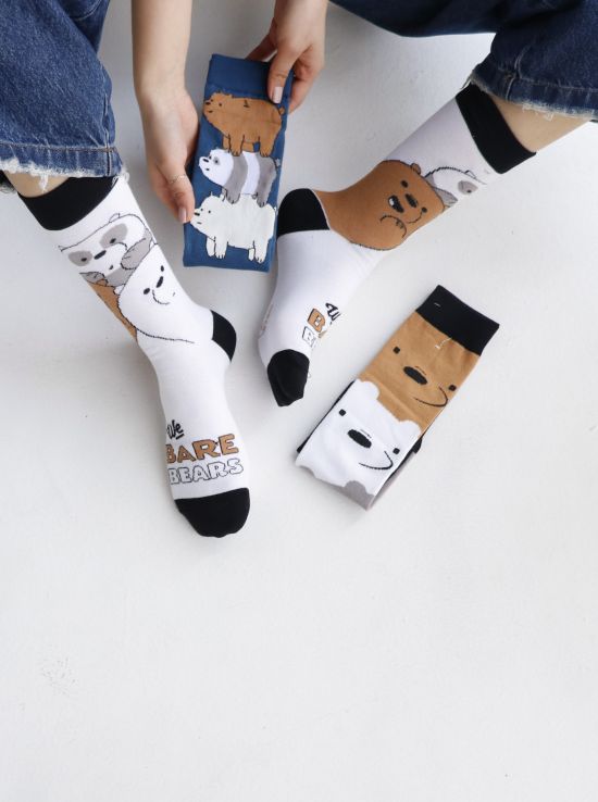 جوراب ساقدار پاتریس طرح سه خرس کله پوک | هیبا