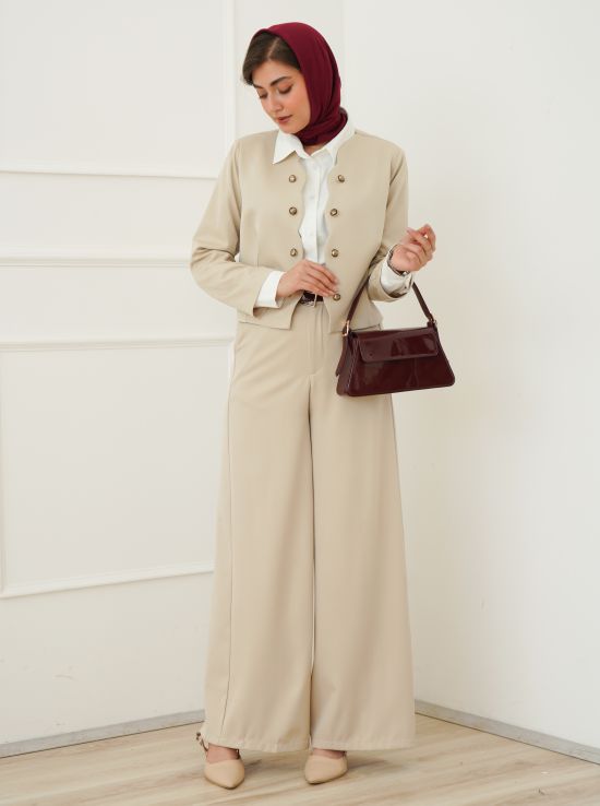 کت کوتاه شلوار مزونی کایلین | هیبا