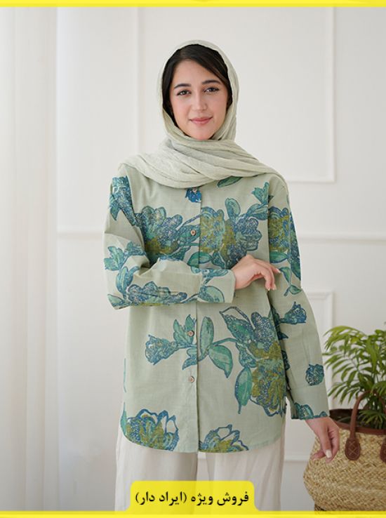 شومیز لینن گلدار (ایراد دار)
