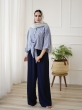 شومیز راه راه جلو گره  2