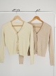 ژاکت بافت کراپ دکمه طلایی 3