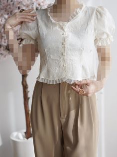 شومیز حریر گل برجسته