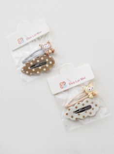 گیره جفتی خال خالی کرومی | هیبا