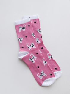 جوراب زنانه چتیک مدل گربه قلبی | هیبا