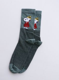 جوراب زنانه چتیک مدل اسنوپی و کاپشن قرمز | هیبا