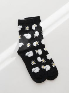 جوراب زنانه چتیک مدل گوسفند و گل بابونه | هیبا