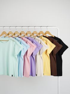 تیشرت سرشانه توری گندم | هیبا